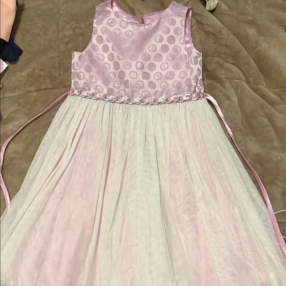 Elegant Purple and White Kids Dress